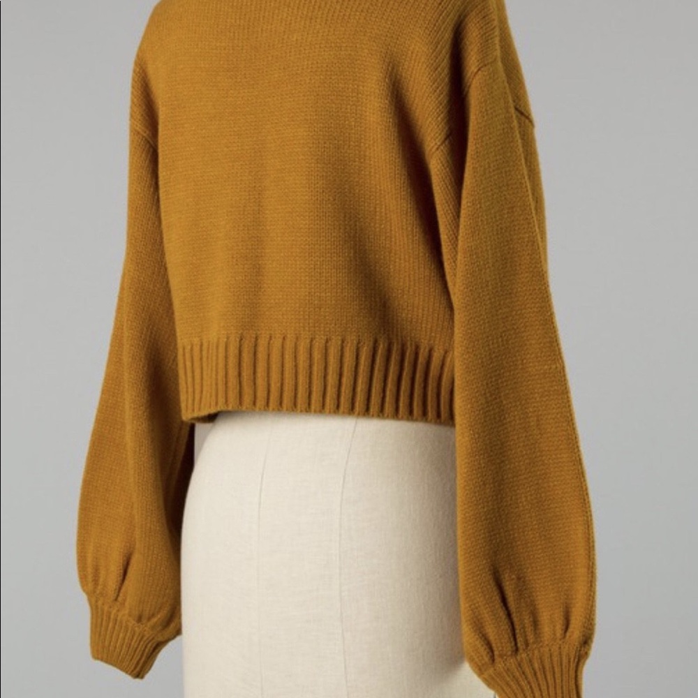 Cropped Balloon Sleeve Sweater